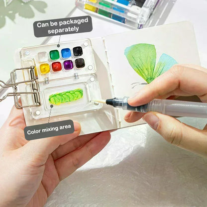 Palette Pocket Handcrafted Travel Watercolour Paint Palette Set Mini Pocket Artist Watercolor Paint Palette Travel Sets For Painters Artists Students