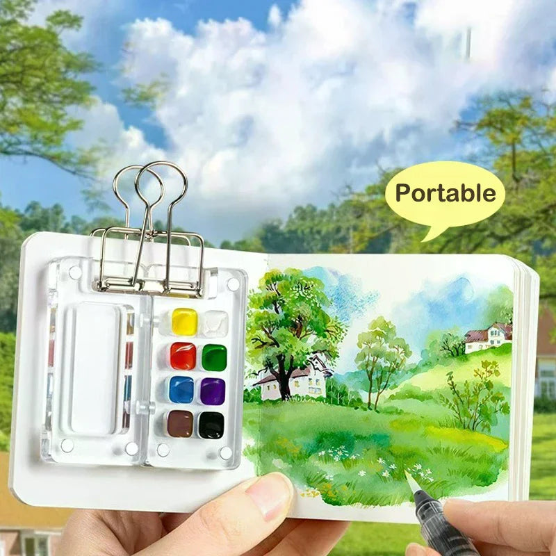 Palette Pocket Handcrafted Travel Watercolour Paint Palette Set Mini Pocket Artist Watercolor Paint Palette Travel Sets For Painters Artists Students