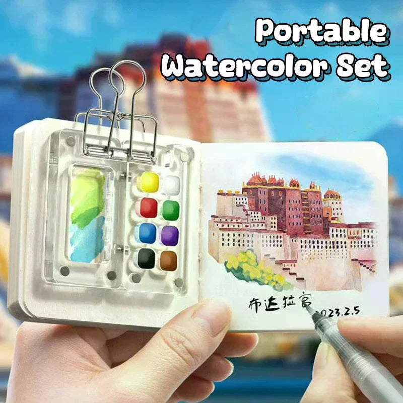Palette Pocket Handcrafted Travel Watercolour Paint Palette Set Mini Pocket Artist Watercolor Paint Palette Travel Sets For Painters Artists Students