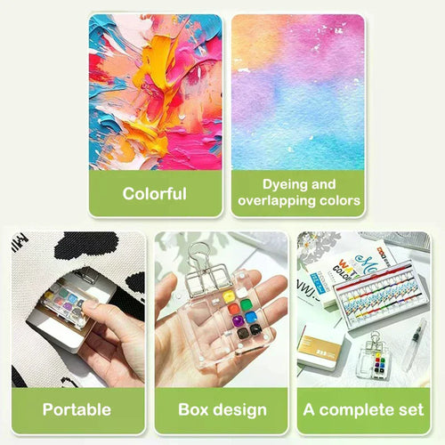 Palette Pocket Handcrafted Travel Watercolour Paint Palette Set Mini Pocket Artist Watercolor Paint Palette Travel Sets For Painters Artists Students